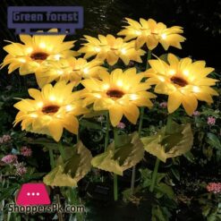 Green Forest Garden Lights Swing Solar Sunflowers Outside Garden Lawn Light
