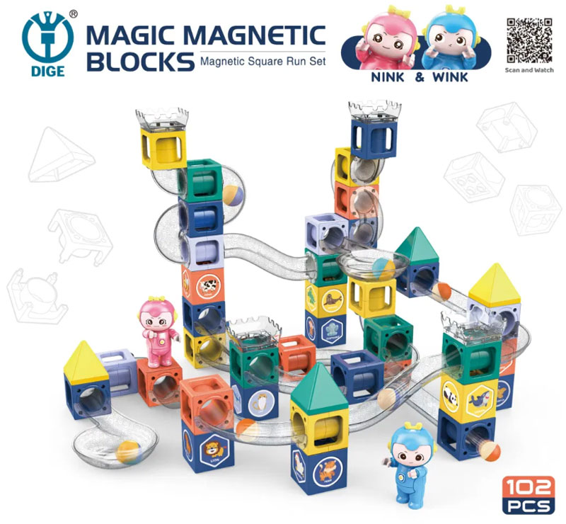 Magical Magnet And Plastic Building Blocks Environmental Magnetic Toy 102 Pcs