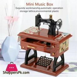 Music Box Sewing Machine Music Box European Crafts Retro Sewing Clockwork Home Crafts Decoration Creative Birthday Gift