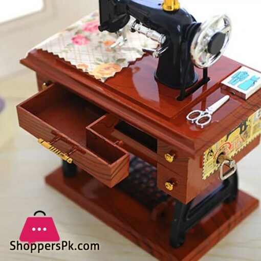 Music Box Sewing Machine Music Box European Crafts Retro Sewing Clockwork Home Crafts Decoration Creative Birthday Gift