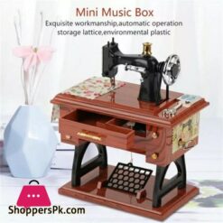 Music Box Sewing Machine Music Box European Crafts Retro Sewing Clockwork Home Crafts Decoration Creative Birthday Gift