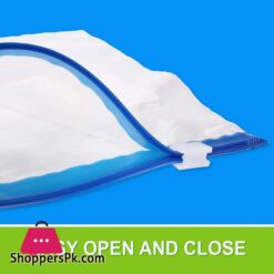 Pack Of 10 Food Storage Freezer Bags With Zip Lock Slider Airtight And Leak Proof Plastic 1 Liter Kg Each