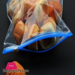 Pack Of 10 Food Storage Freezer Bags With Zip Lock Slider Airtight And Leak Proof Plastic 1 Liter Kg Each