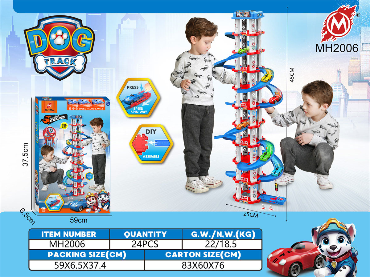 Paw Petrol Race Track Diy Assemble Parking Racing Track Set - Mh2006