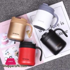 Stainless Steel Coffee Mugs Hot Cold 350Ml500Ml Drinkware Water Cups Thermos Insulation With Cover And Handle Travel Tea Mug