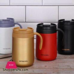 Stainless Steel Coffee Mugs Hot Cold 350Ml500Ml Drinkware Water Cups Thermos Insulation With Cover And Handle Travel Tea Mug
