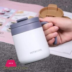 Stainless Steel Coffee Mugs Hot Cold 350Ml500Ml Drinkware Water Cups Thermos Insulation With Cover And Handle Travel Tea Mug
