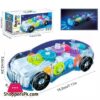 Transparent 3D Concept Gear Racing Car with lighting Sound Toy for Kids