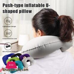 U Shaped Pillow Portable Travel Automatic Inflatable Pillow Flocking U Pillow Daily Necessities Portable U Shaped Pillow