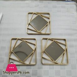 Wall Mirror Set Of 3 Pcs Or 4 Pcs Plastic Meterial 10 Inch Square Desgin