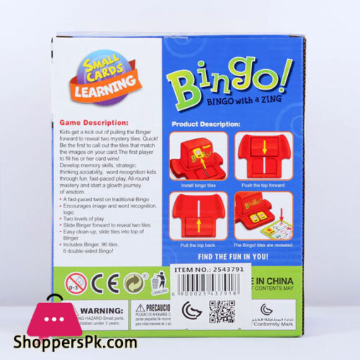 Zingo Bingo Kids Multiplayer Toys Party Family Board Game Toy Numbers Learning Educational Spelling Game