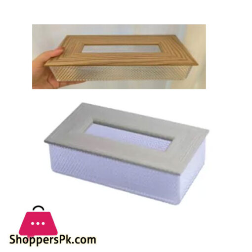 Acrylic Tissue Box with Wood Top