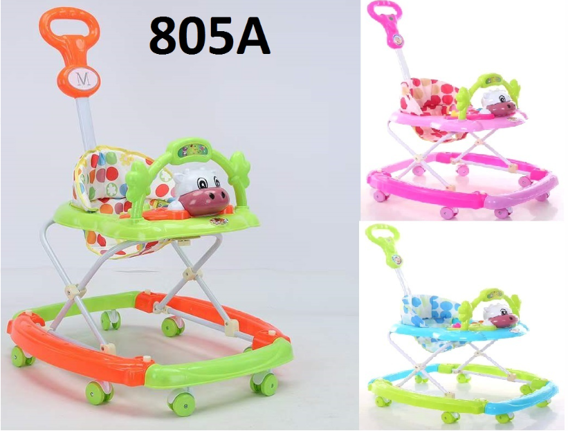 Babycare Baby Walker With Adjustable Height And Push Handle Bar Multi