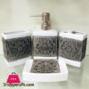 Beautiful Floral Design Ceramic Bathroom Set Of 4 Pcs