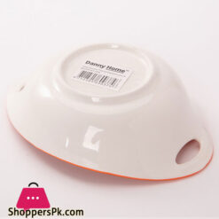 Ceramic Plate Printed Oval Double Ear Baking Tray Breakfast Salad Tray 9.5 Inch