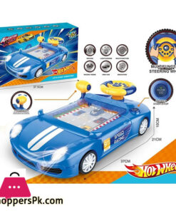 Children's Racing Car Adventure Steering Wheel Electric Desktop Game Avoid Simulated Driving Educational Toys