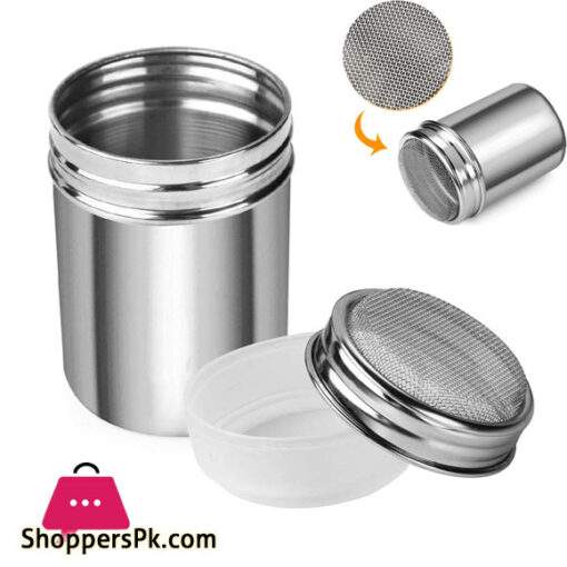 Chocolate Shaker for Coffee with Sealed Lid Stainless Steel Mesh Shaker for Icing Sugar Powder Cocoa