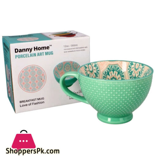 Danny Home Ceramic Porcelain Art Mug 355ML 1Pcs