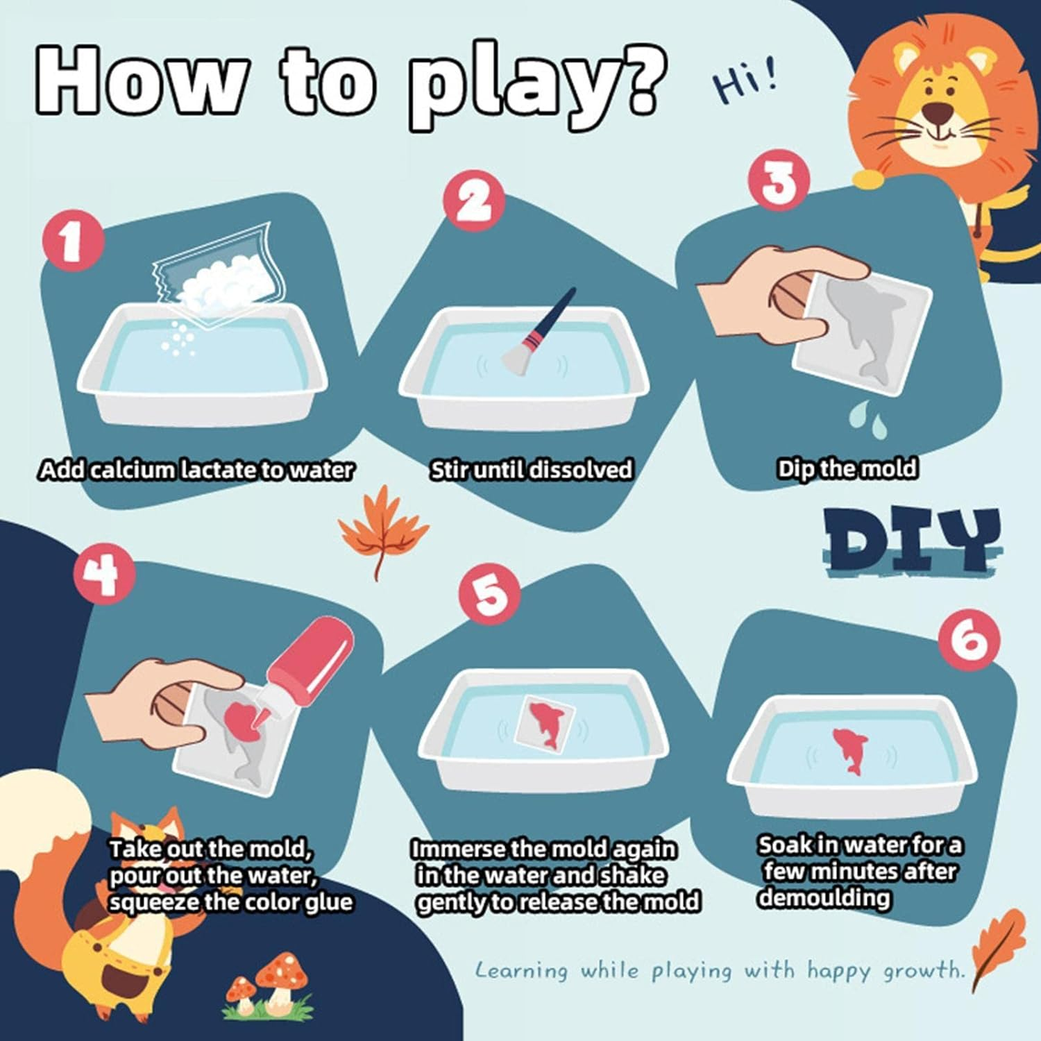 Diy Magic Water Elf - 3D Magic Gels Water Beads Animal Shapes Toys - Novelty Handmade Water Toys With Sea Animal Mold For Gift 16Pcs