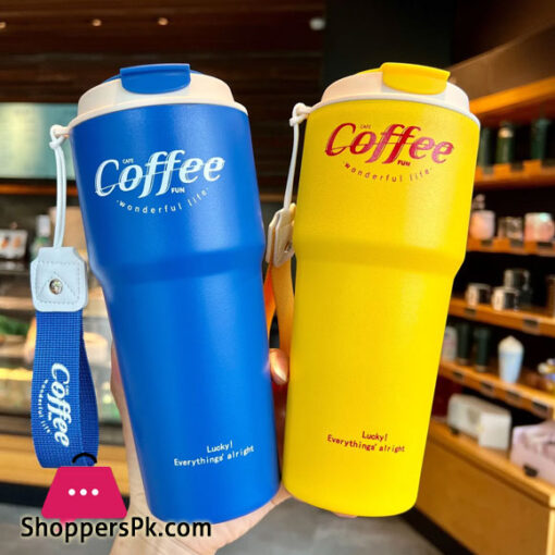Double Stainless Steel Coffee Mug Leak-Proof Thermos Travel Thermal Vacuum Flask Insulated Cup Milk Tea Water Bottle 620ml