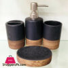 Empire Home Modern Stone 4-Piece Bathroom Accessory Ceramic Set