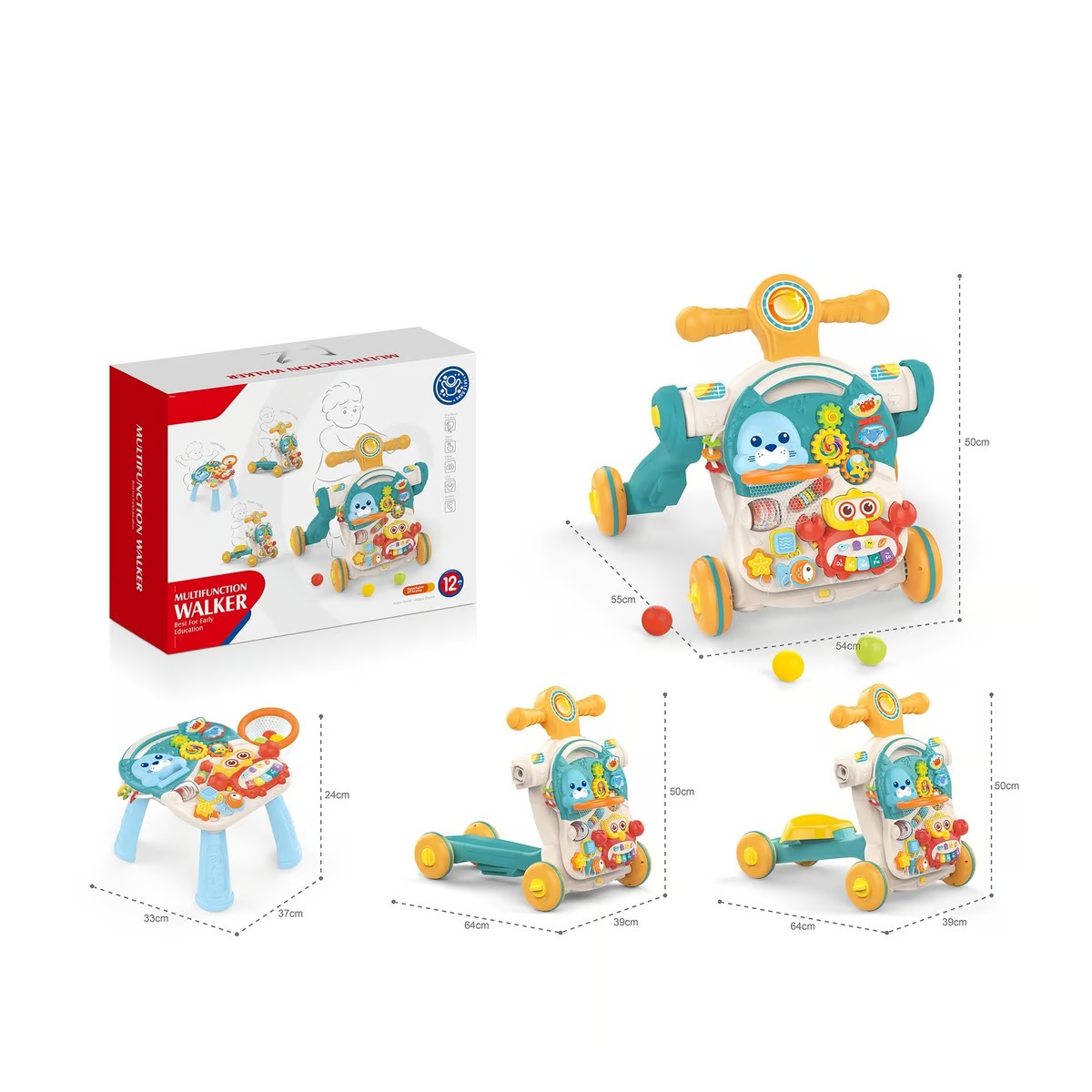 Huanger First Step Baby Activity Walker 4 In 1 He0826