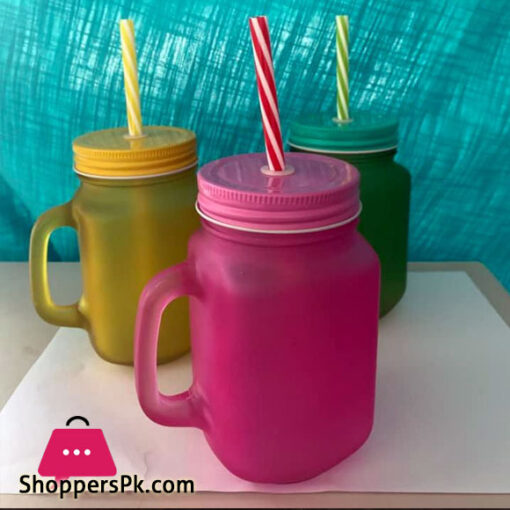 Glass Full Color Mason Jar Golden Lid 600 ml 1 Pieces in Pakistan