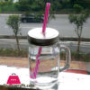 Glass Mason Jar Silver Lid - 600 Ml 1 Pieces