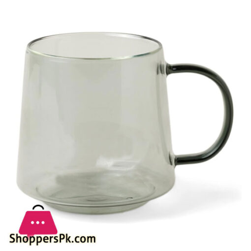 Glass Mug with Color Handle 400ml 1-Pc