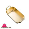 Gold Plated Square Dish With Handle Large Size: 10 X 18 X 4.5Cm