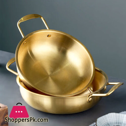 Golden Noodle Pot Korean style Stainless Steel Soup Pot Gas Induction Pot 24 cm