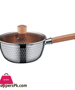Japanese Saucepan Non-Stick Stainless Steel Milk Pots Soup Pot Kitchen Cooking Pan With Wooden Handle Cookware 16CM