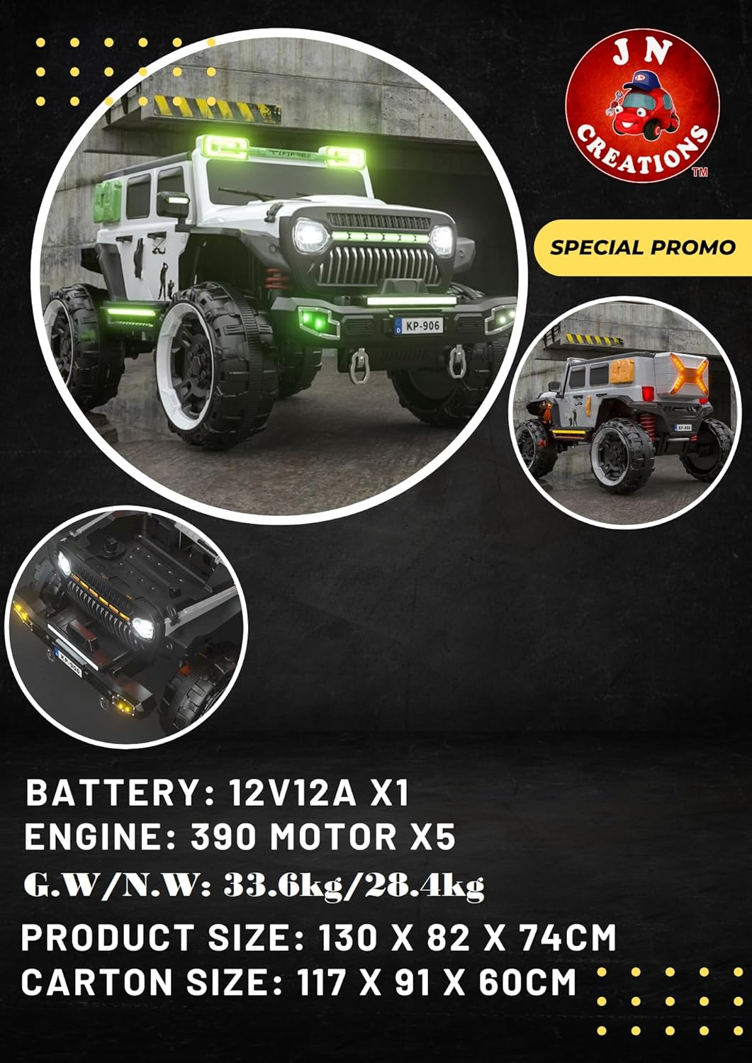 Jin 12V 4 Wheel Drive Electric Battery Powered Ride On Jeep Kp 906 24 Jin 12V 4 Wheel Drive Electric Battery Powered Ride On Jeep Kp 906