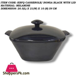 KBFG Melamine Casserole Donga Black with Lid