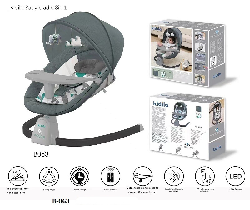 Kidilo 3In1 Deluxe Remote Control Bassinet