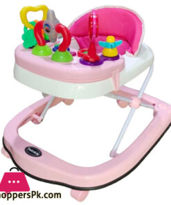 Kids Baby Walker With Rattles Hight Adjustable Comfortable Seat Pink Color