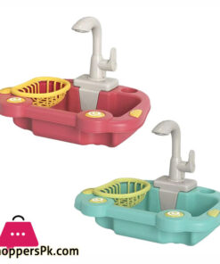 Kitchen Sink Toy Running Water Working Faucet Play Set Kitchen Wash Basin 19 Pcs - Image 4