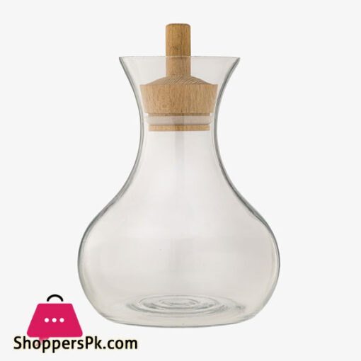 Limon Glass Carafe Bottle Serve Drink With Wooden Stopper