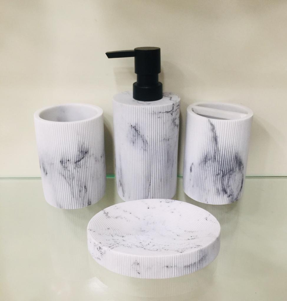 Marble Grain Bathroom Accessories Set Of 4