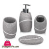 Marble Look Bathroom Accessory Set 4 Pieces