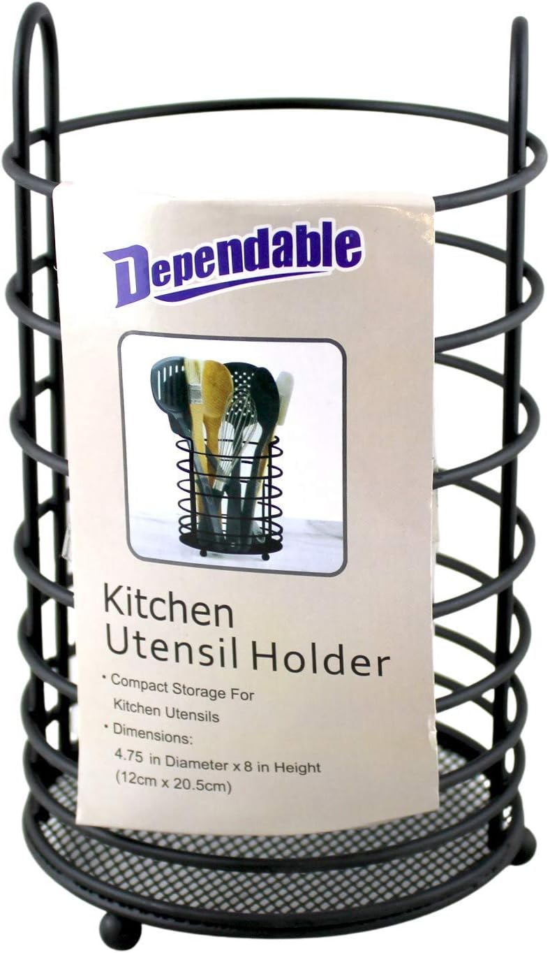 Metal Round Stainless Steel Cutlery Holder Kitchen Utensil Holder Utensil Pot