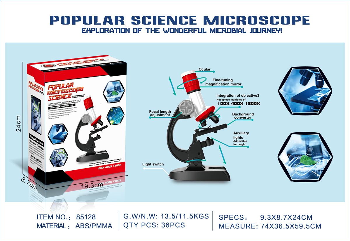Microscope Kit Lab Science Educational Toy Gift Refined Biological Microscope For Kids Gifts