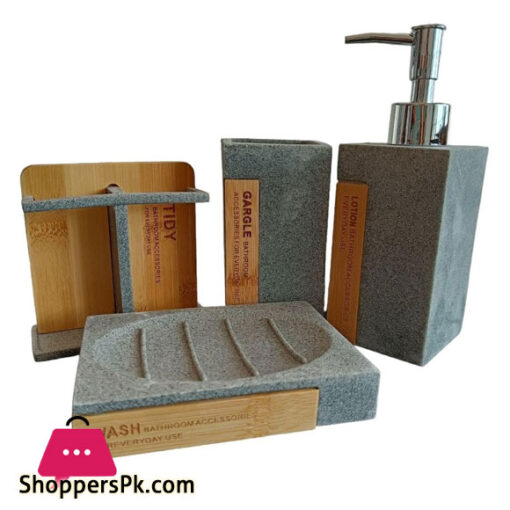 Modern Bath Set Bathroom Accessories Set of 4 Luxury Gift Accessory for Home