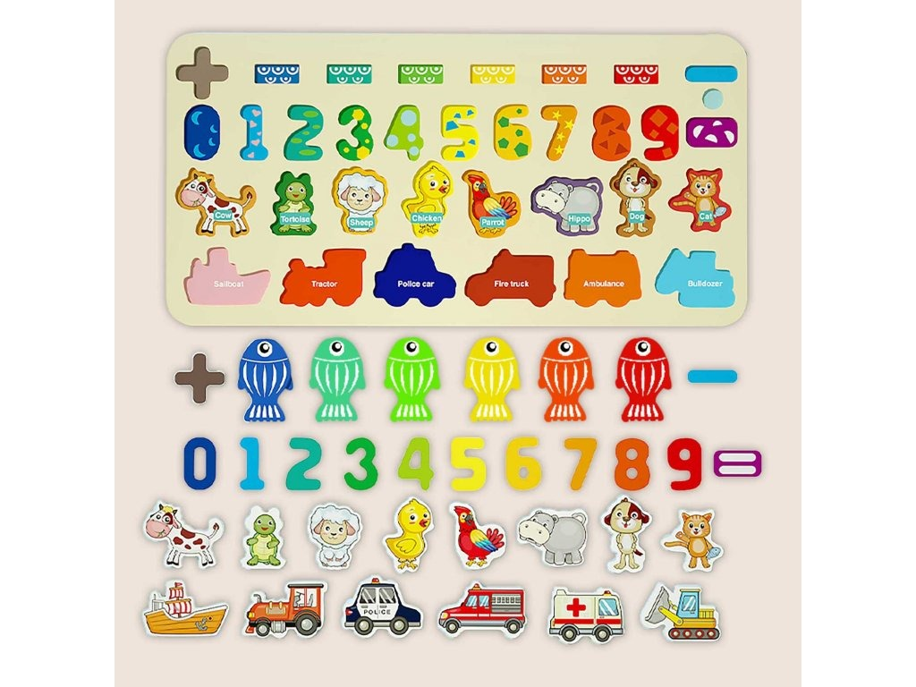 Numbers, Animals And Vehicles Interactive Board With Magnetic Fishing – 013