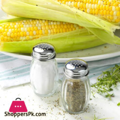Screw Top Glass Salt and Pepper Shakers Big Belly Pack of 2
