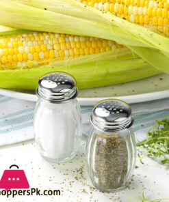 Screw Top Glass Salt and Pepper Shakers Big Belly Pack of 2