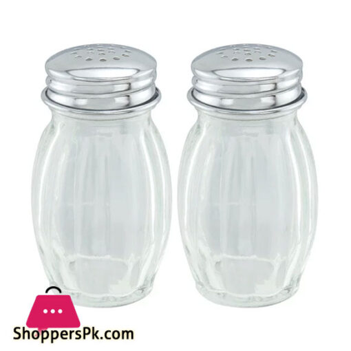 Screw Top Glass Salt and Pepper Shakers Big Belly Pack of 2