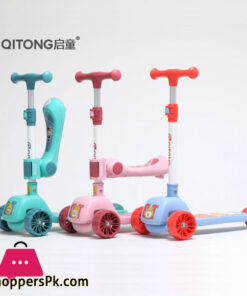 Seat Children Scooter 3 in 1 Scooter Children's Folding Scooter Cycle Children's Toy Scooter Balance Bike