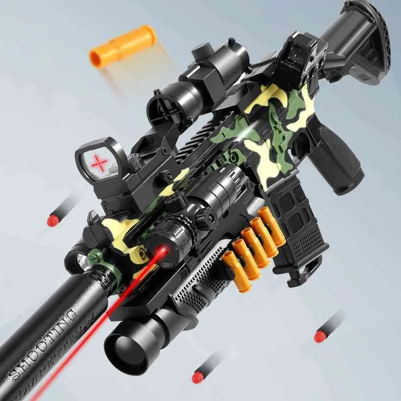 Shell Throwing M-416 Toy Gun Manual Loading And Unloading Soft Bullet Simulated Assault Rifle Boys Toy Gun