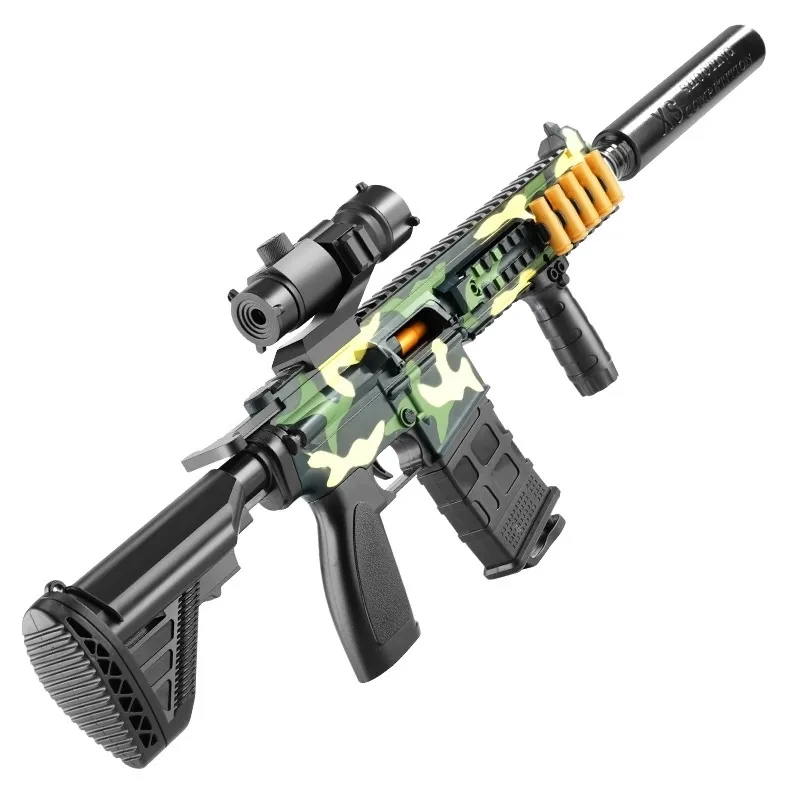 Shell Throwing M-416 Toy Gun Manual Loading And Unloading Soft Bullet Simulated Assault Rifle Boys Toy Gun